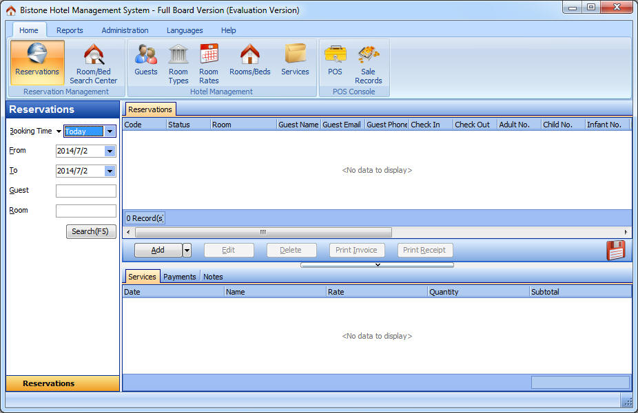 Hotel Management System FB +Restaurant Version ScreenShot