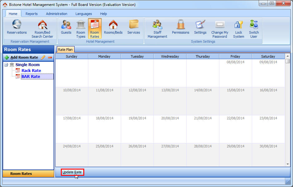 Click Edit Rate Button