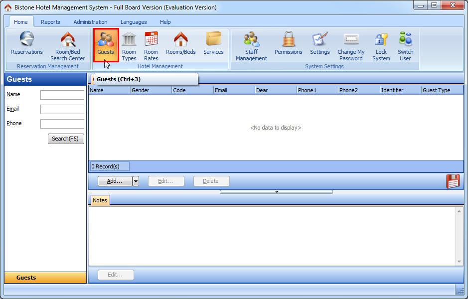 Go To Guests Section