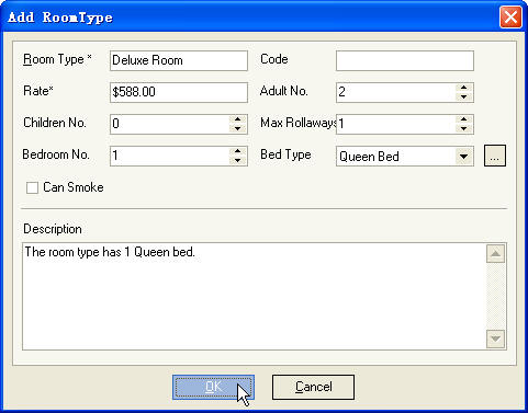 Set RoomType Information ScreenShot