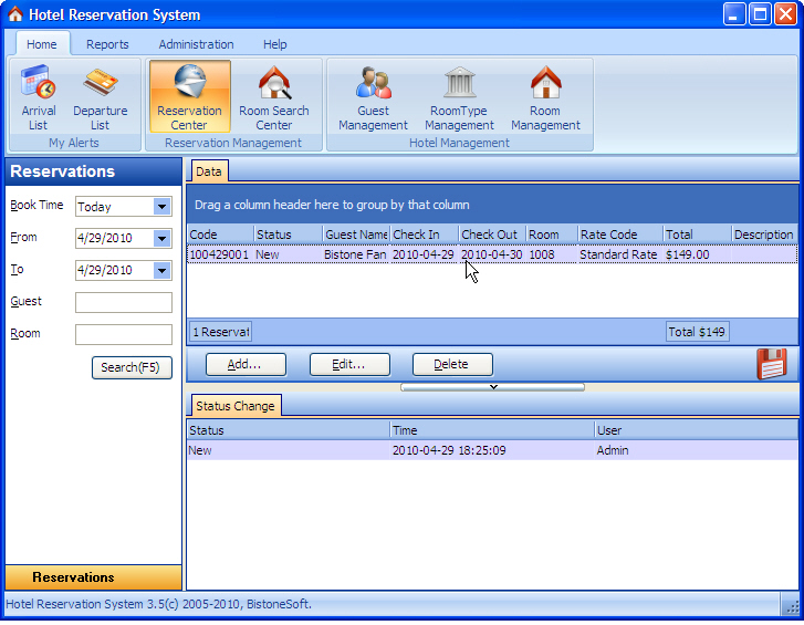 Reservation List ScreenShot